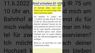 DTZ  Telc B1 Brief schreiben 28  Antwort eine Einladung [upl. by Yednil]