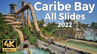 Caribe Bay Waterpark 2022 Aqualandia Jesolo Italy  All WaterSlides [upl. by Adalia]