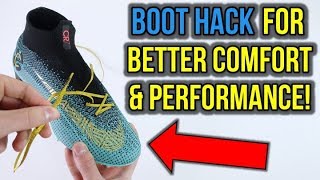 EASY LACING TIP FOR BETTER COMFORT AND PERFORMANCE FOOTBALL BOOT LIFE HACK [upl. by Redleh]