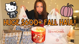 600 FALL HAUL  HomeGoods Hobby Lobby amp Bath amp Body Works halloweencozy decor candles etc [upl. by Coben]