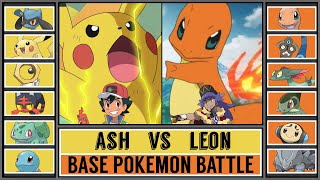 Base Pokémon Battle ASH vs LEON [upl. by Tedra]