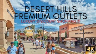 Cabazon Desert Hills Premium Outlets  Full Walking Tour 4K UHD [upl. by Heppman]