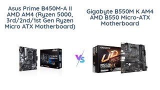 🔥 ASUS Prime B450MA II vs GIGABYTE B550M K AM4 Motherboard Comparison 🔥 [upl. by Aneret803]