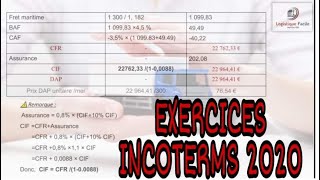 Exercices calcul incoterms 2020 et choix transport aérien ou maritimeNotions logistique du terrain [upl. by Skerl102]