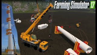 Fs17  Construction dune éolienne avec les mods Grue Part1 [upl. by Akieluz]