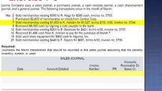 What Accounting Entries Go in the Sales Journal Exercise 73 [upl. by Eirolam509]