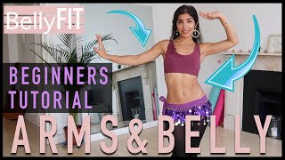 Beginners Bellydance Tutorial  Arm amp Belly Rolls  Leilah Isaac [upl. by Annaya702]