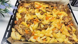 Volles Blech mit leckerem Fleisch und Kartoffeln 😋 für die ganze Familie od Party Einfaches Rezept [upl. by Delmor]