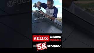 VELUX window install in 58 SECONDS How to fit a Velux window with slate flashing tutorial shorts [upl. by Pence963]