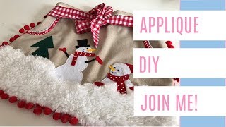 Apron sewing tutorial 🎄🎁 Christmas Sewalong 🎄 Part 3 Snowman Applique by Frocks amp Frolics [upl. by Florrie]