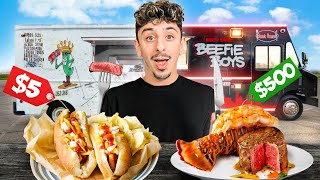 Eating At ONLY Cheap VS Expensive Food Trucks [upl. by Hgalehs]