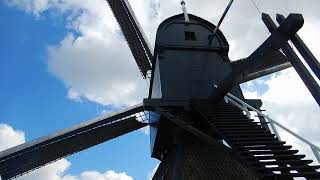 4K Rotating windmill from the back at Kinderdijk The Netherlands [upl. by Suoicserp]