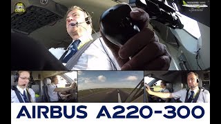 Air Baltic Airbus A220300 CS300 Splitscreen Cockpit Takeoff Stunning Sidestick Cam AirClips [upl. by Joann536]