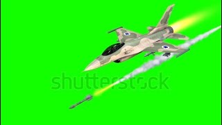 Animation of the Israeli F16 Fighter shooting missiles  Green Screen  Royaltyfree video [upl. by Bijan]