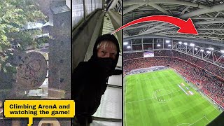 CLIMBING AMSTERDAM ARENA DURING SOCCER MATCH insane overview [upl. by Emixam262]