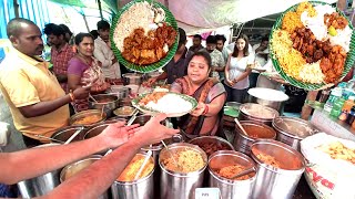 Hyderabad Famous Hard Working Women  Sales Cheapest Meals Unlimited food  full Rush Famous Aunty [upl. by Hselin]