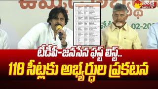 TDP and Janasena MLA Candidates First List  118 Candidates  AP Elections 2024 SakshiTV [upl. by Nevak818]