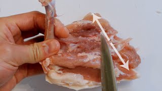 Easy way to debone and fillet a chicken thigh  a quothowtoquot tutorial [upl. by Zucker]