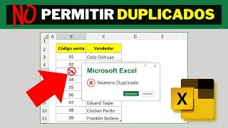 ❌¡Adiós Duplicados Evita ingresar DATOS REPETIDOS en Excel [upl. by Tiraj]