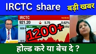 IRCTC share latest news today IRCTC share news today Target price share analysis buy or sell [upl. by Adidnac]