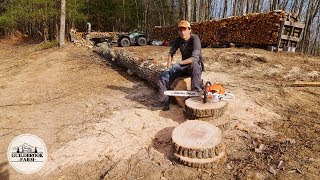 Cutting Round Slabs for End Tables and Finally Ready for the WELL [upl. by Gomez]