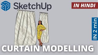 How to Model Curtain in just 2 minutes using SketchUp [upl. by Assennej654]