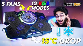 This Gaming Cooling Pad is Ultimate in Temperature Drop  Cosmic Byte Cyclone RGB❄️❄️ [upl. by Nadab]