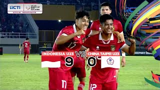 INDONESIA 9 VS 0 CHINA TAIPE  HIGHLIGHT AFC U23 ASIAN CUP QATAR 2024 QUALIFIER [upl. by Grubman]