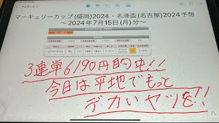 マーキュリーカップ盛岡2024・名港盃名古屋2024予想ｰ2024年7月15日月分 [upl. by Arst62]