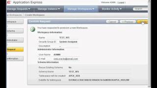 Oracle Application Express  Workspaces [upl. by Enirehs]