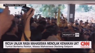 Demo Ratusan Mahasiswa Tolak Kenaikan UKT Unsoed Hingga Pecahkan Kaca Pintu Rektorat [upl. by Odranar109]