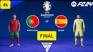 PORTUGAL VS SPAIN 42 FINAL MATCH UEFA EURO2024 GERMANY 4K 60FPS EASPORTS FC24 FIFA GAMING🎮 ⚽🥅 [upl. by Dhiren]