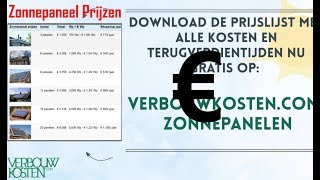 Zonnepaneel prijzen  Wat kost een zonnepaneel [upl. by Airetahs]