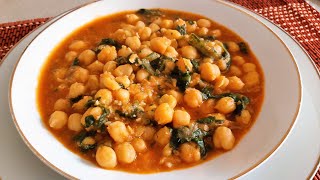 POTAJE DE GARBANZOS CON ACELGAS Chickpea stew with chard [upl. by Dnomse]