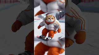 Cat snowboarding [upl. by Ahseinek]