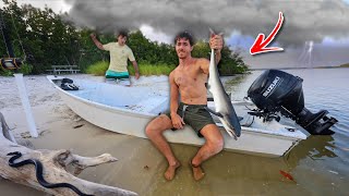 Stranded on ABANDONED island in Tropical Storm… SHARK INFESTED WATERS [upl. by Althee]