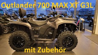 CanAm Outlander 700 MAX XT G3L MJ 2024 mit Zubehör  BoxRelingKorb Handprotektoren [upl. by Ax]