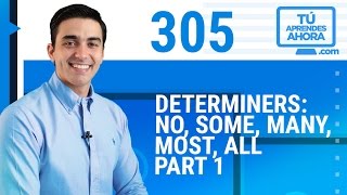 CLASE DE INGLÉS 305 Determiners no some many most all part 1 [upl. by Huber927]