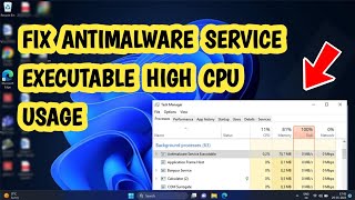 Fix Antimalware Service Executable High CPU Usage MsmpengExe [upl. by Nnyltiac]