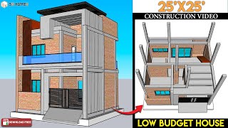 25x25 House Design  Construction Video  25x25 House Plans  25x25  Parking  Terrace Garden [upl. by Astri]