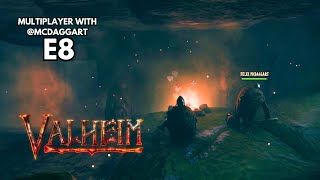 Valheim  E8 Base Raid Troll Encounter amp Surtling Core Haul ModdedMultiplayer with McDaggart [upl. by Eniamahs693]