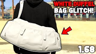 HOW TO GET THE WHITE DUFFEL BAG GLITCH IN GTA 5 ONLINE 168 [upl. by Atteroc]