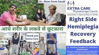 Post Stroke Recovery  Right Side Hemiplegia Treatment  Best Neuro Physiotherapist in INDIA [upl. by Mokas767]