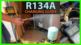 How To Recharge Freezer or Refrigerator  Adding Refrigerant or Freon to R134A Appliance [upl. by Zach280]