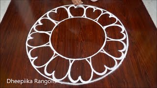 Very easy big New Year 2024 kolam Rangoli Design  Sankranthi muggulu art newyear rangoli [upl. by Seedman]