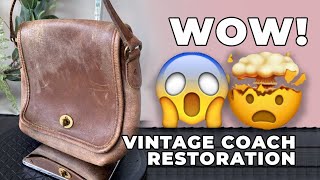 BEFORE amp AFTER HANDBAG REHAB Vintage COACH Legacy Companion 9076 Restoration [upl. by Hofstetter]