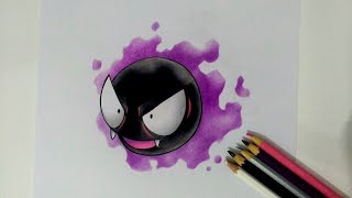 COMO DESENHAR Gastly Pokémon  Passo a Passo [upl. by Yentruok]