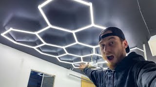 Installing My LED Hexagon Lights in my Home Wrap Shop [upl. by Ciapas525]