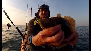 Kayak Fishing  LURE Fishing for PLAICE Flatfish  Rig and Lures [upl. by Eirahcaz552]