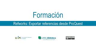 Refworks Exportar referencias desde Proquest 2023 [upl. by Idelson]